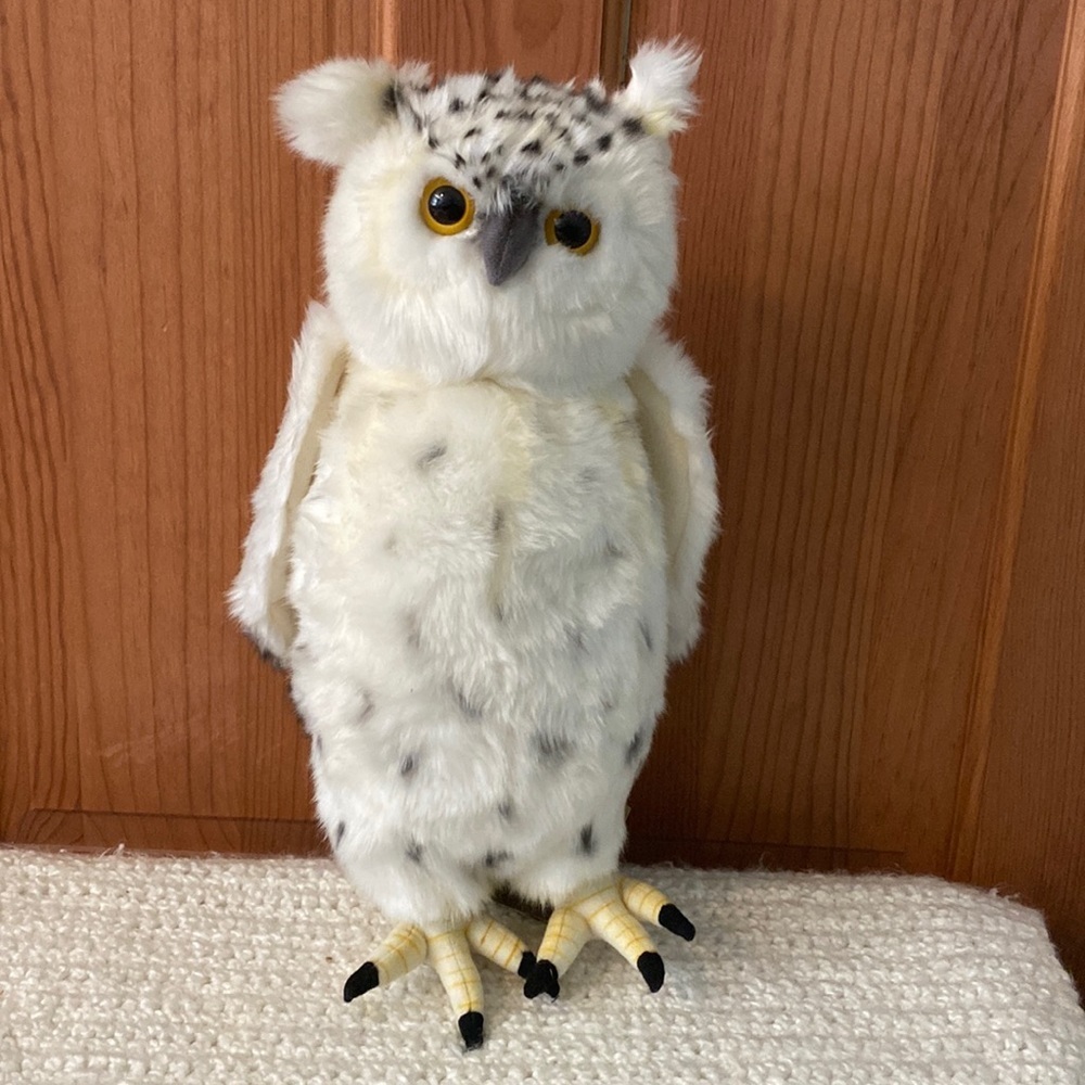 NEW Hansa Toys Plush Snow Owl Moving Head Hand Sewn Handmade Stuffed Animal NWT